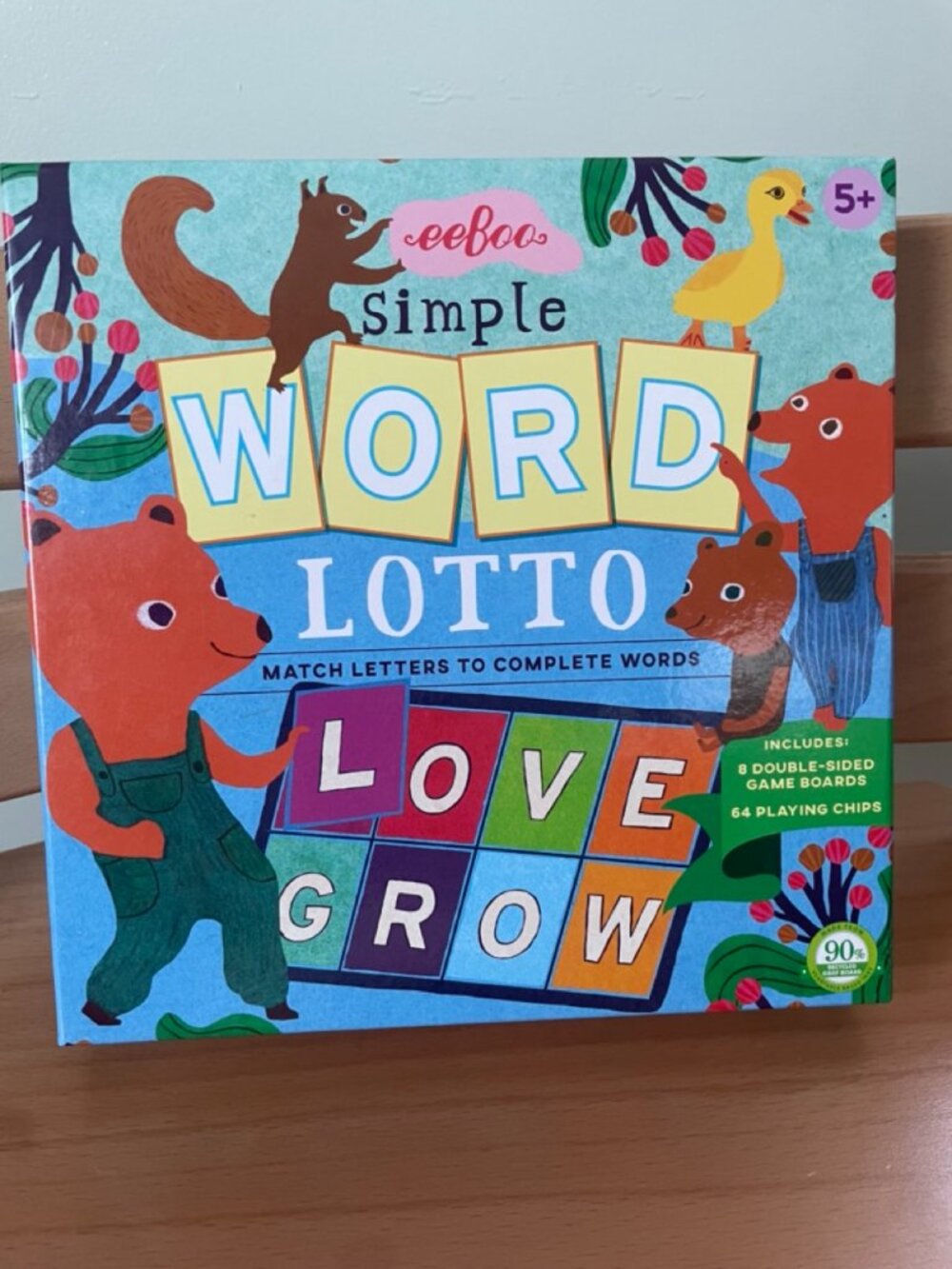 Eeboo Simple Word Lotto - Match Letters to complete words